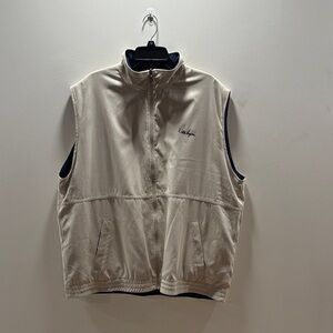 Walter Hagen Beige Vest with Navy Embroidery